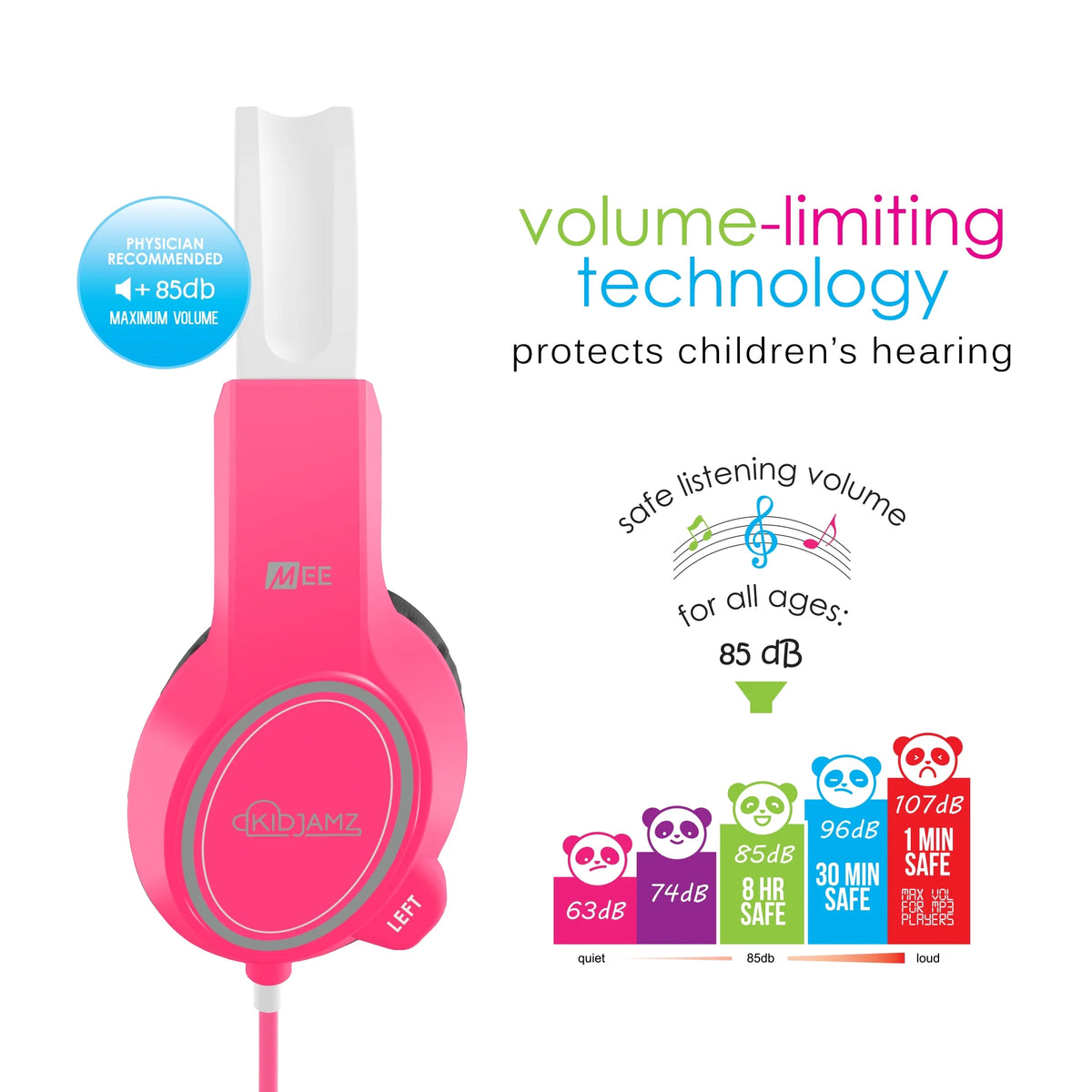 MME Headphones with Volume Limiter & Built-in Microphone