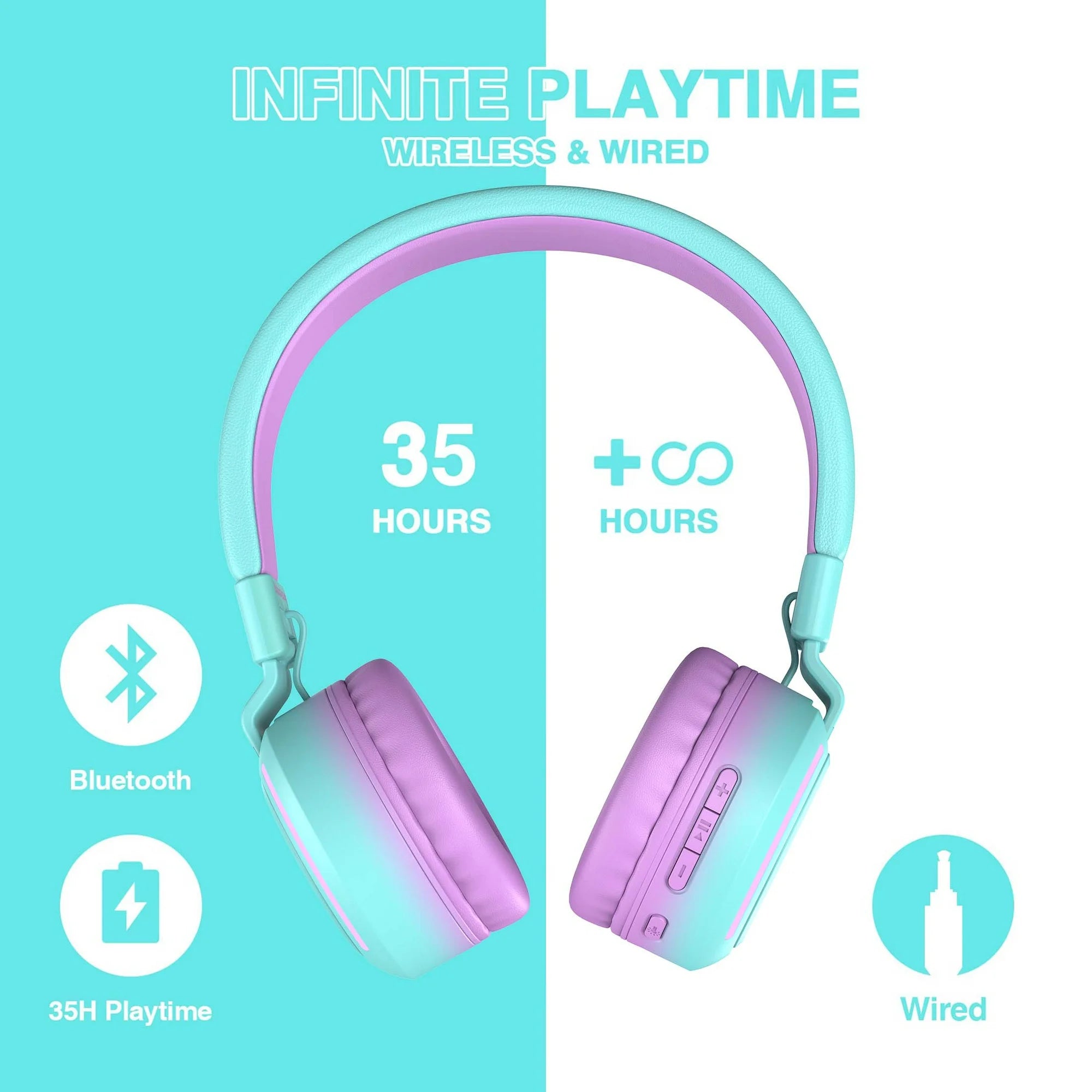 Seenda Kids Bluetooth Headphones for Girls Boys